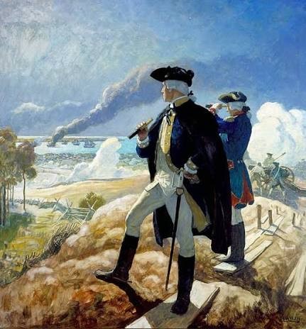 Washington overlooking the battlefield