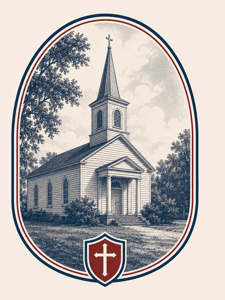 Engraving of a historic church