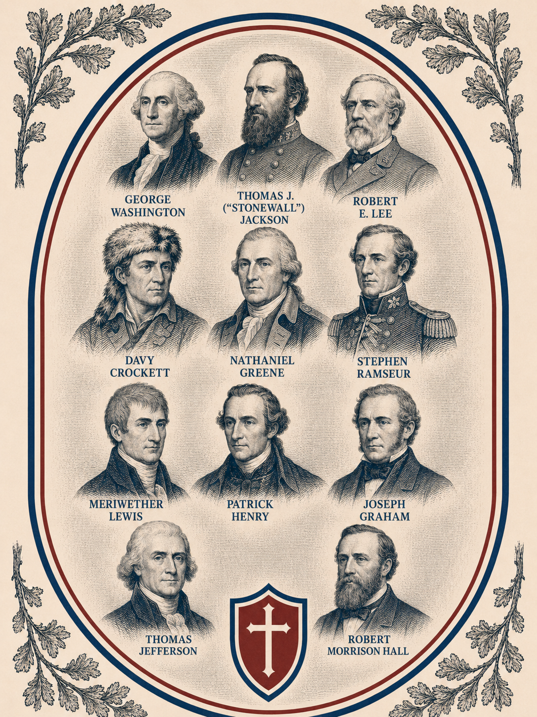 Illustrated gallery of historic American figures