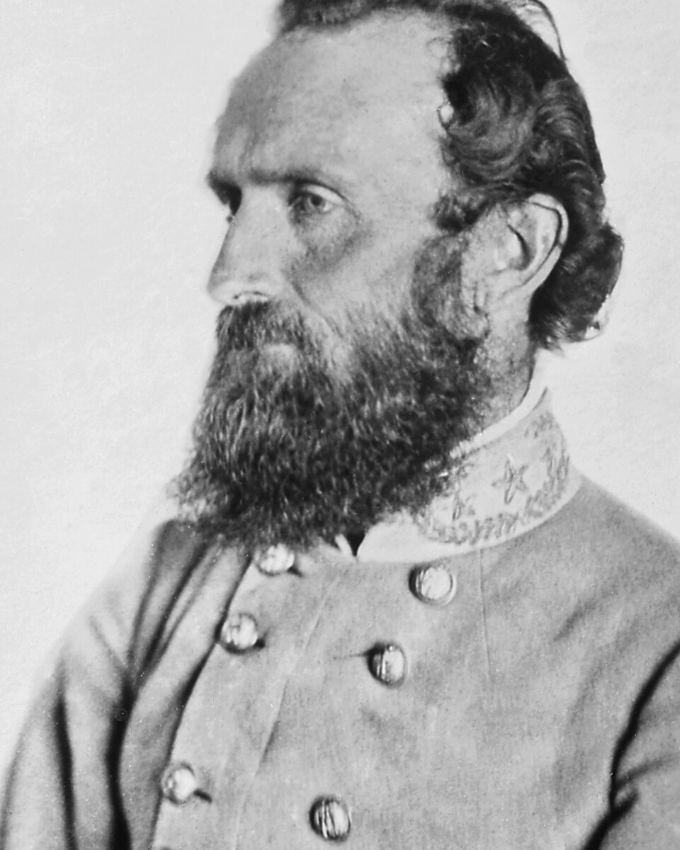 April 1863 photograph of Thomas J. Stonewall Jackson in Confederate uniform