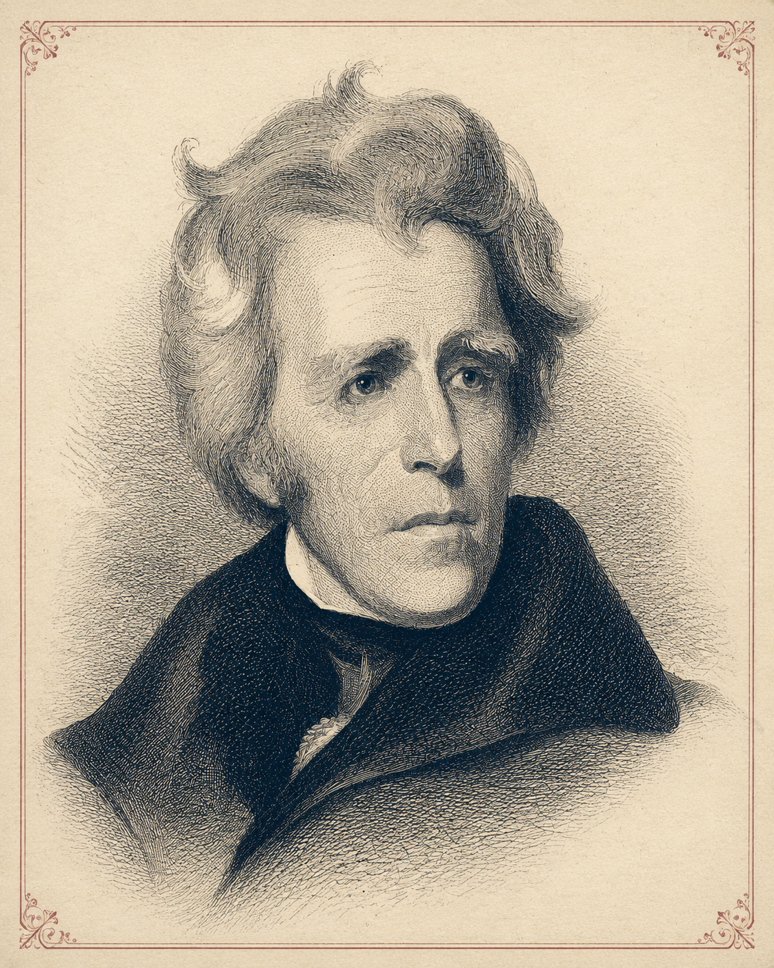 Engraved portrait of Andrew Jackson