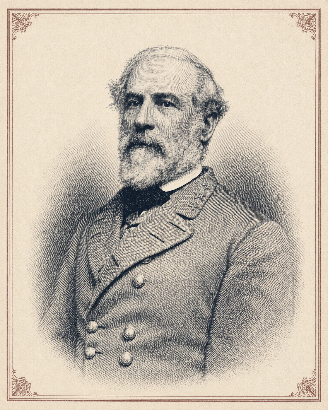 Engraved portrait of Robert E. Lee