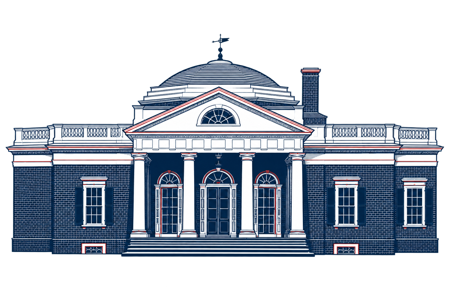Architectural silhouette of Monticello
